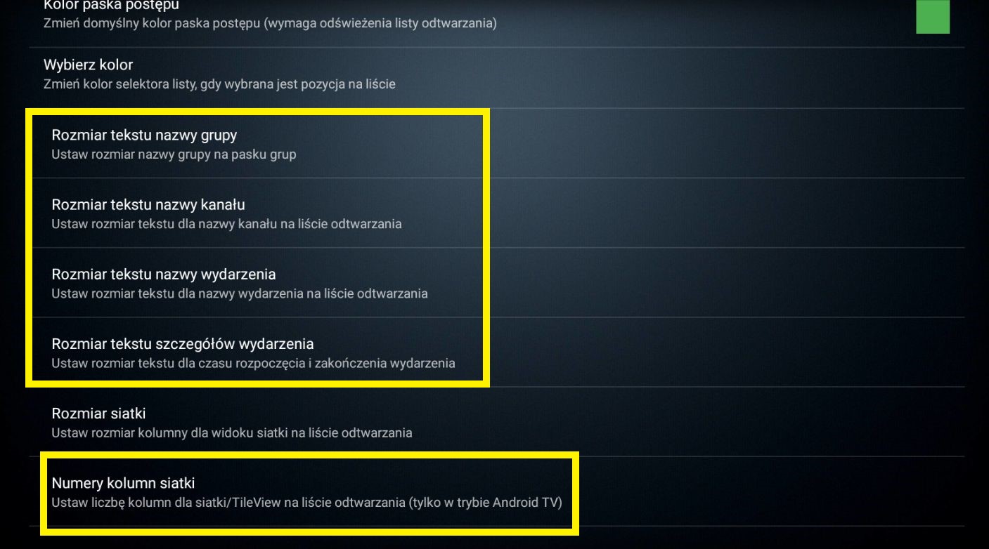 IPTV Extreme - ustawienia wyglądu