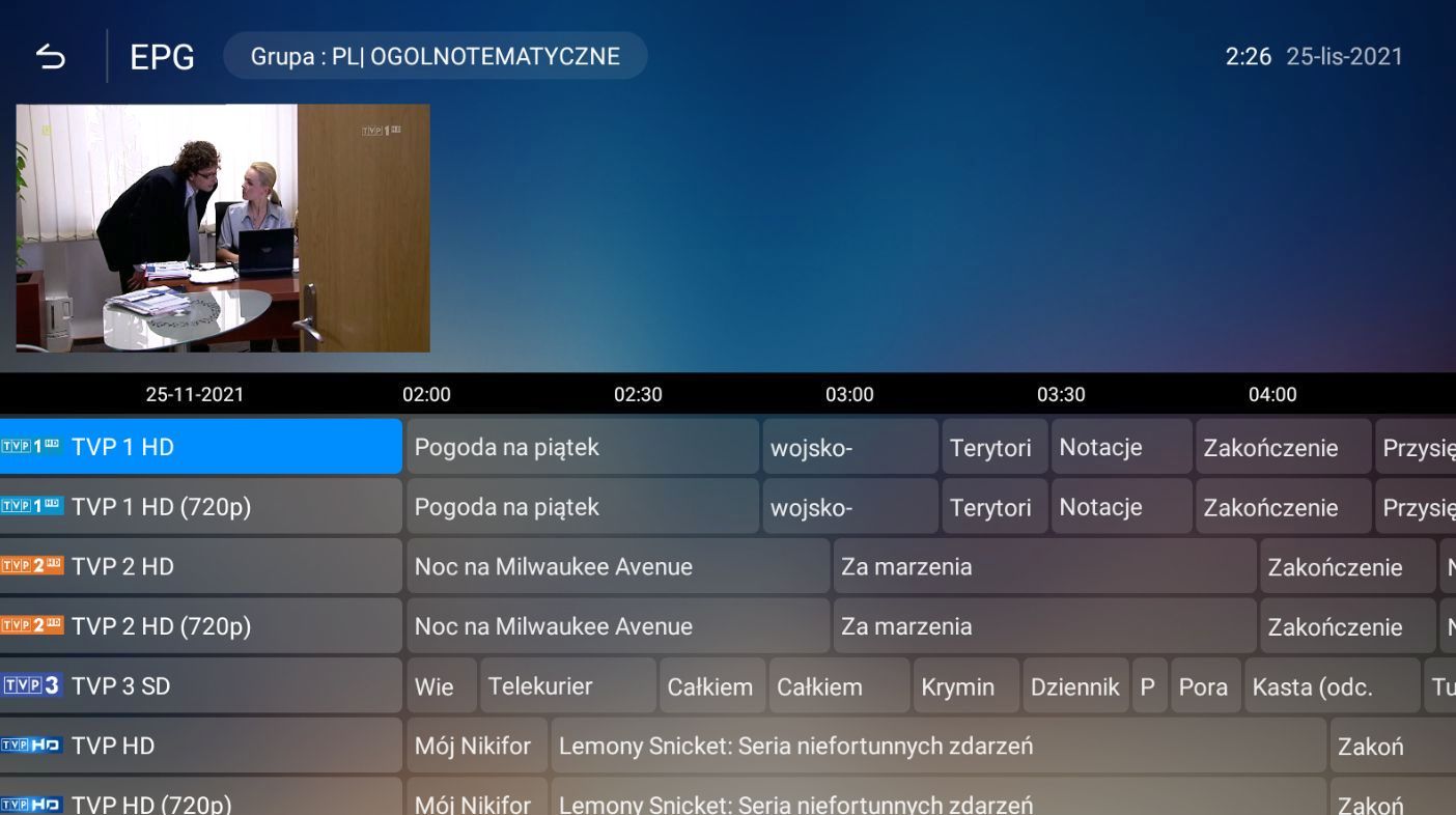 EPG całej grupy